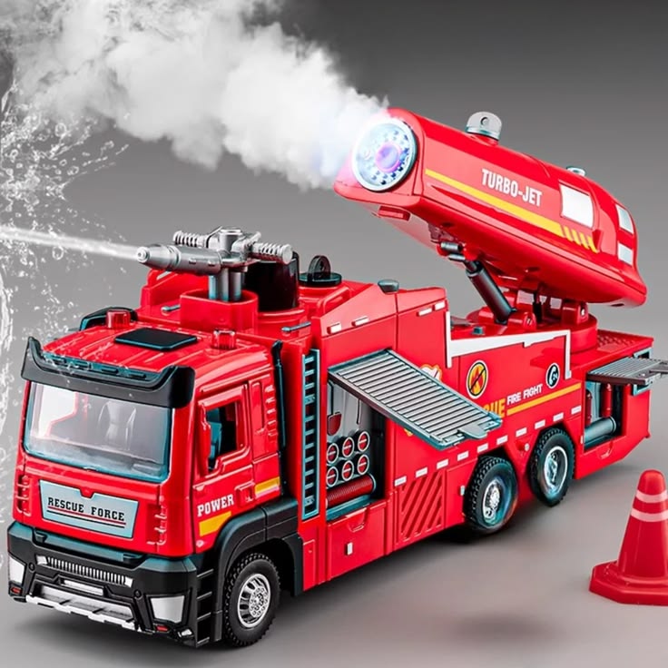 Red Pull-Back Fire Truck – Pull Back Fire Water Tanker